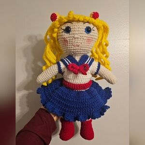 Handmade Salor Moon  Crochet Doll Unique Adorable Gift 16”